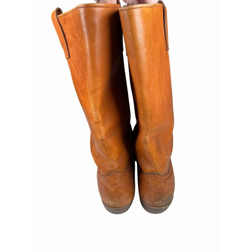 Vintage BIG THUNDER Rust Leather Campus Boots Made in the USA Men's 10.5D